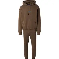 HUGO Joggingpak 'NalonsoNap' blauw / bruin / wit