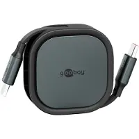 Goobay USB-C uittrekbare kabel | USB2.0 | 15W | zwart | 1 meter
