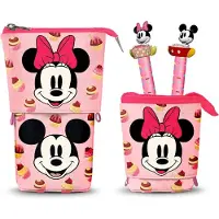 KARACTERMANIA - Disney Minnie Mouse Muffin-Schattige Pennenzak - 2 Uitwisbare Gelpennen. Roze