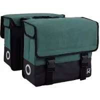 Willex Dubbele Fietstas - Canvas - Reflectie - 48 liter - Universele Bevestiging - Hunter green/matt black 48L