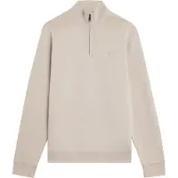 Lyle & Scott Superfine Katoenen 1/4 Zip Sweatshirt - Zand