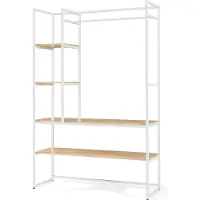 En.casa Kledingrek Horgau 180x120x40 cm wit en eikenkleurig []