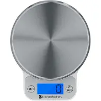 Kitchenbrothers Keukenweegschaal - Weegschaal Keuken Digitaal - 1 g tot 6 kg - Tarra Functie - Inclusief Batterijen - RVS/Zilver
