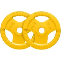 Gorilla Sports Olympische halterschijven set 2 x 15 kg Gripper Gietijzer Rubber Coating - 50/51 mm
