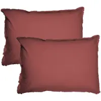 Matt & Rose Set Kussenslopen Bordeaux Rood - 50 x 70 cm - Gewassen Katoen
