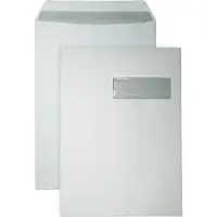 DULA C4 Enveloppen A4 formaat wit - Venster rechts - 229 x 324 mm - 25 stuks - Zelfklevend met plakstrip - 120 Gram -