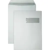 DULA C4 Enveloppen A4 formaat wit - Venster rechts - 229 x 324 mm - 100 stuks - Zelfklevend met plakstrip - 120 Gram -
