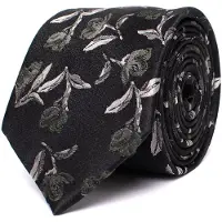 Tresanti DARRY Silk tie with flowers Grey (TRTIIE355 - 200)