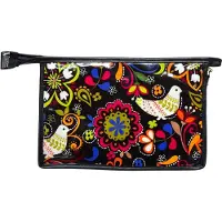 Vagabond - Toilettas - Holdall - "Love Bird" - Afwasbaar - Gelamineerd Katoen - Afmeting 24 x 7 x 15 cm.