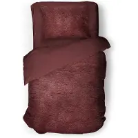 Eleganzzz Dekbedovertrek Flanel Fleece - bordeaux 140x200/220cm