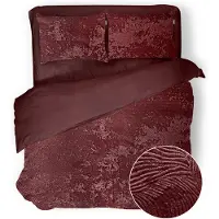 Eleganzzz Dekbedovertrek 3D Embossed Velvet Wave - bordeaux 240x200/220cm
