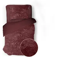 Eleganzzz Dekbedovertrek 3D Embossed Velvet Wave - bordeaux 140x200/220cm
