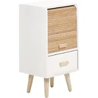 Beliani NESIKA - Nachtkastje - Wit/Licht hout - MDF