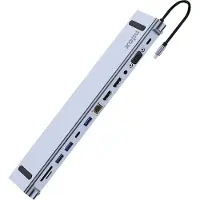 Nilox NXDSUSBC07, Dockingstation, 100W, Grijs, 280 mm, 80 mm