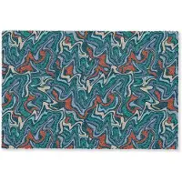 MuchoWow Deurmat 90x60 cm - Droogloopmat Golven - Retro - Blauw - Patroon - Mat voor binnen - Schoonloopmat - Deurmatten met print - Inloopmat