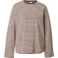 Pieces Shirt 'PCSadie' chocoladebruin / wit