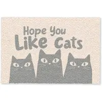 MuchoWow Deurmat 90x60 cm - Droogloopmat Katten - Quote - Grijs - Beige - Mat voor binnen - Schoonloopmat - Deurmatten met print - Inloopmat