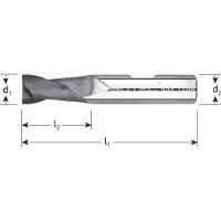 Rotec VHM spiebaanfrees, 'Silver-Line', kort, TiAlN, ø6