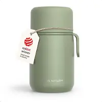 LARS NYSØM Vacuüm Geïsoleerde Voedselcontainer van Roestvrij Staal - Lekvrije Lunchpot voor Warme en Koude Gerechten, Brede Thermosbeker voor Soep, Werk & Reizen (Sage Green)
