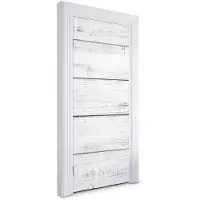 Wallfluent Deursticker - Witgekalkte planken Deur Sticker - 85 x 205 cm - Romig Deurfolie - Moderne Deur Sticker - Imitatietextuur Deur plakfolie - Deursticker voor de Woonkamer - Deurposter