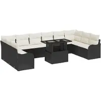 vidaXL Tuin Sofa Set 11 st Zwart Poly riet