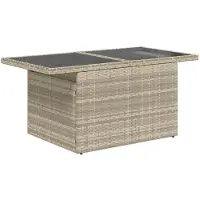 vidaXL Tuinbank Set 11 st Lichtgrijs Poly Riet