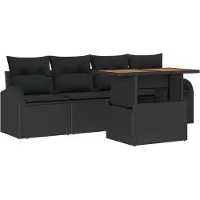 vidaXL Tuinbank Set 5 st Zwart