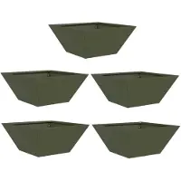 vidaXL Plantenbak 5 st Olijfgroen 35 x 35 x 15 cm Koudgewalst staal