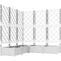 vidaXL Plantenbak 5 st Wit 120 x 120 x 125,5 cm PP