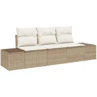 vidaXL Tuinbank Set 3 st Beige en Crème poly rattan