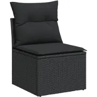 vidaXL 9-delige Loungeset met kussens poly rattan zwart