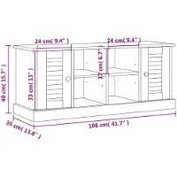 vidaXL Schoenenbank VIGO 106x35x45 cm massief grenenhout grijs