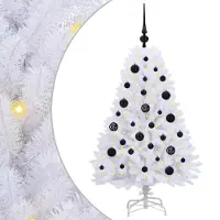vidaXL Kunstmatige Hinged Kerstboom Wit 120 cm PVC en Staal