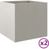 vidaXL Plantenbakken 2 st 42x40x39 cm roestvrij staal zilverkleurig
