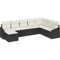 vidaXL Bankstel 9 st poly rattan