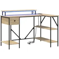 vidaXL Bureau Sonoma Eik 120 x 79 x 86,5 cm Bewerkt hout
