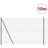 vidaXL gaashek met betonnen voetstuk 10 x 1,5 m PVC-Coated Staal Groen