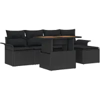 vidaXL Tuinbank Set 6 st Zwart