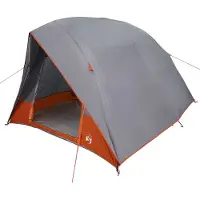 vidaXL Kamperen tent 2-persoons Grijs en Oranje taft Waterdicht