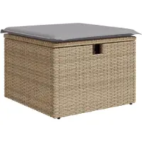 vidaXL Bankstel 7 st Beige en Lichtgrijs poly rattan