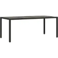 vidaXL Tuin Eettafel Set 9 st Zwart poly rattan