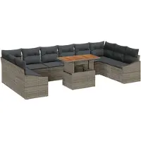 vidaXL Tuinbank Set 11 st Grijs en Bruin
