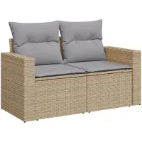 vidaXL Tuinbank Set 14 st 11-Aantal zitplaatsen Beige en Lichtgrijs