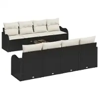 vidaXL Tuinbank Set Zwart 55 x 55 x 37 cm poly rattan