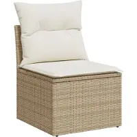vidaXL Bankstel 6 st Beige en Crème poly rattan