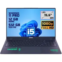 GMR | Elegante 15.6-inch Laptop voor Professionals | Intel i5 Processor - 12GB DDR5 RAM - 512GB M.2 SSD | Perfect voor Office & Zakelijk Gebruik (Windows 11 Pro)