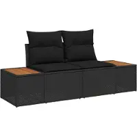 vidaXL Tuin Sofa Zwart 184 x 62 x 85cm poly rattan