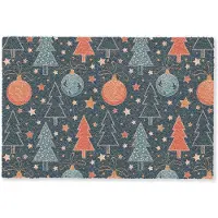 MuchoWow Deurmat 60x40 cm - Droogloopmat Illustratie - Kerst - Symbolen - Blauw - Mat voor binnen - Schoonloopmat - Deurmatten met print - Inloopmat