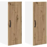 vidaXL Wandkast PORTO 2 st Artisan Eiken Bewerkt hout