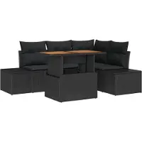 vidaXL Tuinbank Set 5 st Zwart en Bruin